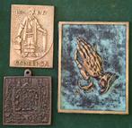 3 x religieuze voorwerpen, messing en brons., Antiek en Kunst, Ophalen of Verzenden