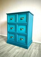 Apothekerskastje blauw/ groen, Ophalen, 5 laden of meer, Nieuw, 50 tot 100 cm