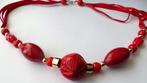 Prachtige Ketting grote rode kralen, Verzenden, Zo goed als nieuw, Rood