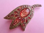 jwg Vintage 60s glitter tulp bloem broche roze goud kl retro, Sieraden, Tassen en Uiterlijk, Antieke sieraden, Verzenden, Overige materialen