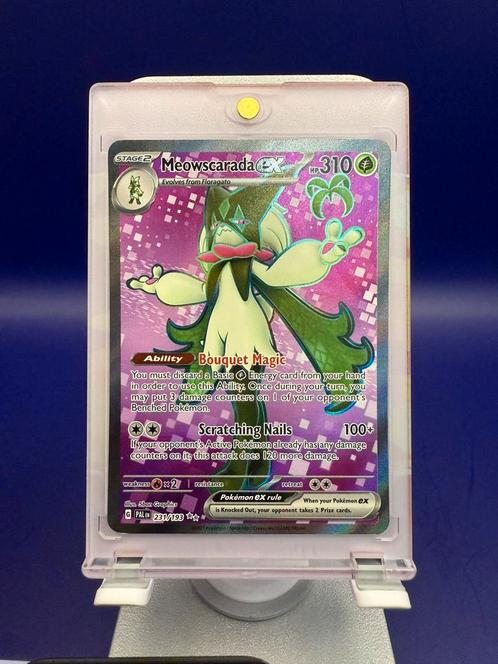 Meowscarada ex 231/193 – Magisch, Mysterieus & Mega Sterk!, Hobby en Vrije tijd, Verzamelkaartspellen | Pokémon, Zo goed als nieuw