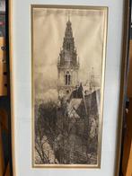 te koop ets Pieter Dupont Westertoren, Antiek en Kunst, Ophalen