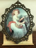 Mooie grote metalen list ovaal bol glas, Antiek en Kunst, Curiosa en Brocante, Ophalen of Verzenden
