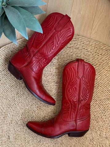 Sancho rode cowboylaarzen 37 western boots bohemian laarzen beschikbaar voor biedingen