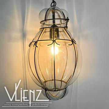 brocante, retro Venetiaanse lamp, hanglamp glas beschikbaar voor biedingen