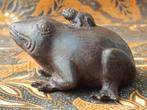 Mooi zwaar antiek Oosters brons beeldje van een kikker., Ophalen of Verzenden