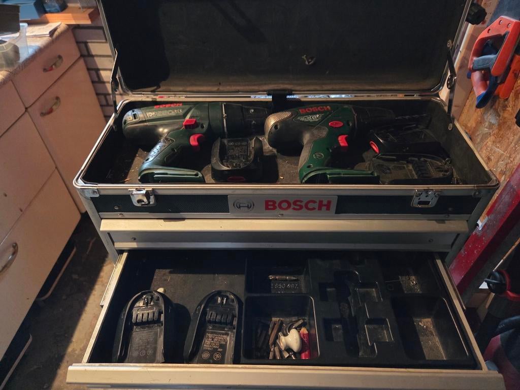 Bosch Accuboormachines PSB14,4Li2 & PSR1440Li2, Doe-het-zelf en Verbouw, Gereedschap | Boormachines, Gebruikt, Variabele snelheid