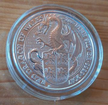 Queen's Beasts Red Dragon 2 oz zuiver zilver beschikbaar voor biedingen