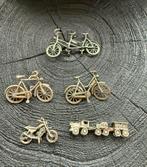 5 zilveren miniaturen: fietsen / voertuigen, Antiek en Kunst, Ophalen of Verzenden, Zilver
