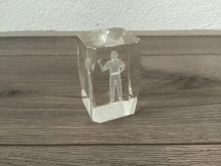 Darter in glas, Verzamelen, Beelden en Beeldjes, Zo goed als nieuw, Mens, Ophalen of Verzenden
