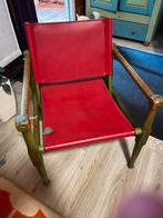 Scandinavisch design stoel vintage hout/leer, Ophalen, Gebruikt, Sirocco, 50 tot 75 cm
