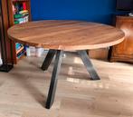 Massieve mangohouten ronde eettafel (135cm), Huis en Inrichting, Tafels | Eettafels, Ophalen, Zo goed als nieuw, Rond, 100 tot 150 cm