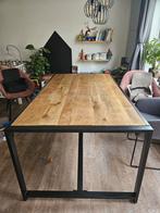 Eettafel Mango hout & staal, Huis en Inrichting, Tafels | Eettafels, Ophalen, Gebruikt, 50 tot 100 cm, Vijf personen of meer