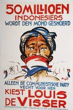Affiche 'De CPN steunt Indonesië', Nederland, Foto of Poster, Verzenden