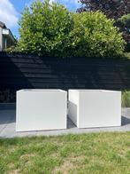 3 STALEN PLANTENBAKKEN WIT 90x90x70, Tuin en Terras, Bloembakken en Plantenbakken, Ophalen, Vierkant, Tuin, Zo goed als nieuw