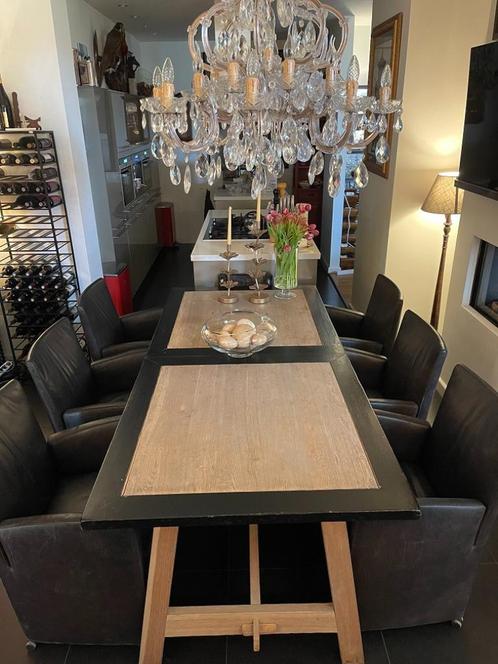EETTAFEL Eichholtz Hillcrest - rustiek eiken tafel, Huis en Inrichting, Tafels | Eettafels, Gebruikt, 50 tot 100 cm, 200 cm of meer