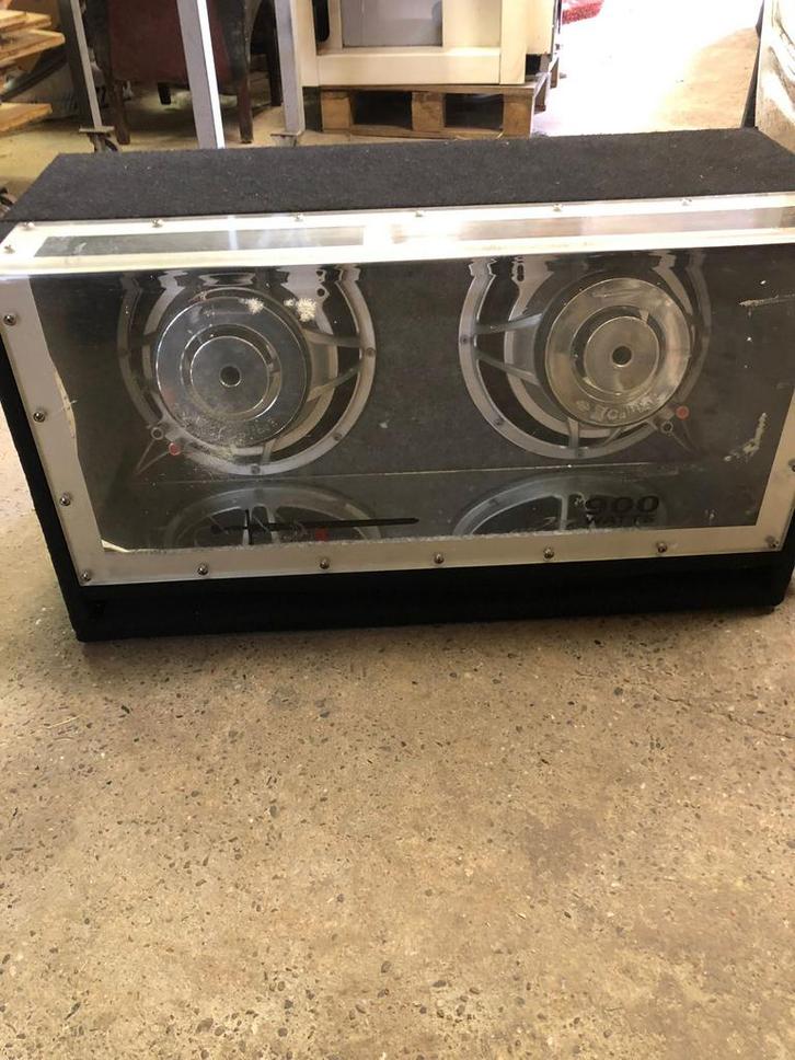 Subwooferkast 900W + Alpine versterker + LED-verlichting, Auto diversen, Autospeakers, Gebruikt, Ophalen