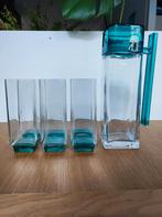 6 glazen + kan van Luigi Bormioli, Overige kleuren, Ophalen of Verzenden, Minder dan 50 cm, Glas