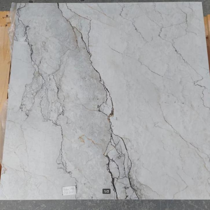 OP=OP Tegel marmerlook 60x60 cm mat grijs 2,5m2 nr46, Huis en Inrichting, Woonaccessoires | Overige, Nieuw, Ophalen of Verzenden