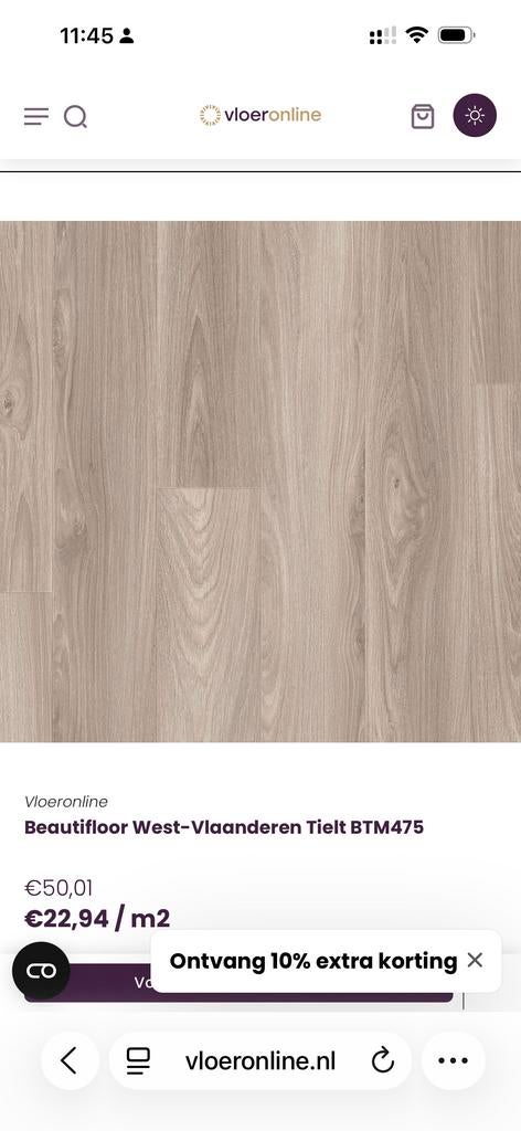 Beautifloor laminaat West-Vlaanderen Tielt BTM475 >80m2, Ophalen, 50 tot 150 cm, Zo goed als nieuw, 10 m² of meer