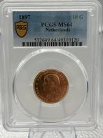 Gouden 10 Gulden 1897, PCGS MS64 - Prachtexemplaar!, Postzegels en Munten, Munten | Nederland, Koningin Wilhelmina, Losse munt