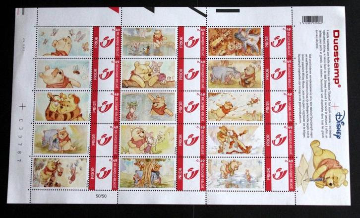 Belgie duostamps Disney Winnie Pooh MNH New!, Postzegels en Munten, Postzegels | Europa | België, Postfris, Verzenden