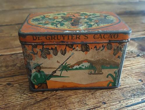 De Gruyter's Cacao/ Oranjemerk Blikje, Antiek en Kunst, Curiosa en Brocante, Ophalen of Verzenden