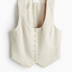 HM outfit nieuw twill gilet 44 rok met split 42, Kleding | Dames, Jasjes, Kostuums en Pakken, H&M, Beige, Maat 42/44 (L), Nieuw