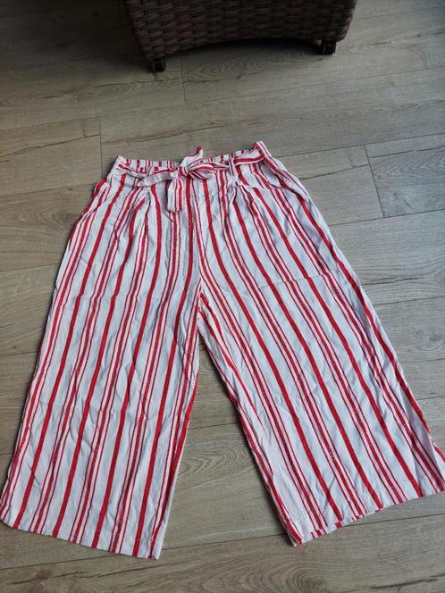 3/4 broek Casual Ladies Large rood/wit viscose 2xGedragen, Kleding | Dames, Broeken en Pantalons, Zo goed als nieuw, Maat 42/44 (L)