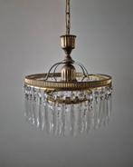 Antieke vintage kristallen kroonluchter pegels druppels, Huis en Inrichting, Lampen | Kroonluchters, Ophalen of Verzenden, Zo goed als nieuw