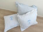 3 sierkussenhoezen 70x70 - wit/lichtblauw, Ophalen of Verzenden, Zo goed als nieuw, Wit