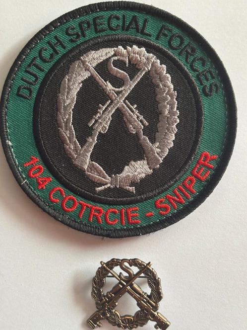 KCT sniper badge COTR CIE 104 & sniper speld, Verzamelen, Militaria | Algemeen, Landmacht, Kleding of Schoenen, Nederland, Verzenden