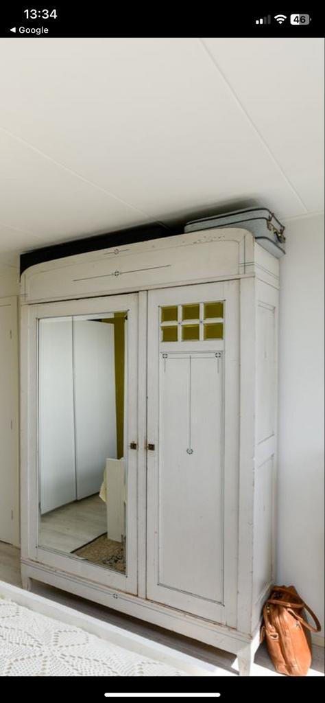 Antieke Kast met Lades, Legplanken & Hanggedeelte, Huis en Inrichting, Kasten | Kledingkasten, Gebruikt, 150 tot 200 cm, 100 tot 150 cm