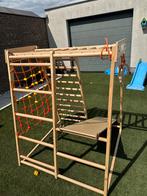 Houten Speeltoestel klimrek met Klimnet en Glijbaan, Ophalen of Verzenden, Zo goed als nieuw, Glijbaan
