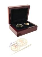 Set Hele En Halve Ducaat 2002 In Houten Cassette Certificaat, Ophalen of Verzenden, Overige waardes, Setje, Goud