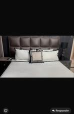 Bed met hoofdbord en opbergvak - Zonder matras!, Overige materialen, Gebruikt, Bruin, Tweepersoons