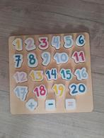 2 houten puzzels (cijfers en letters), Ophalen of Verzenden, 10 tot 50 stukjes, Zo goed als nieuw