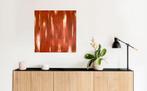 Abstract uniek schilderij terracotta/groen (50x50), Ophalen of Verzenden