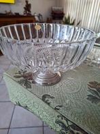 Kristallen schaal op voet, Ophalen of Verzenden, Zo goed als nieuw, Rond, Glas