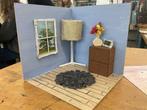 Mini huisje, woonkamer met uitzicht op boom, Antiek en Kunst, Ophalen