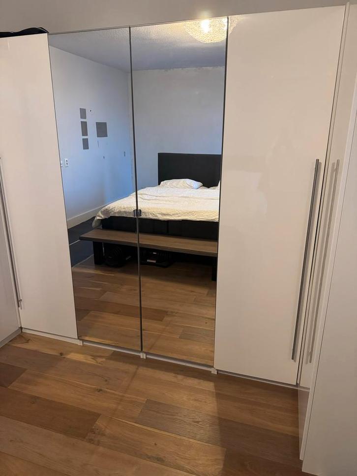 Grote Pax kledingkast met spiegeldeuren, Huis en Inrichting, Kasten | Kledingkasten, Gebruikt, 200 cm of meer, 50 tot 75 cm, Met deur(en)