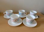 Vintage Acropal “hibiscus” Kop en Schotels (5 stuks), Ophalen of Verzenden