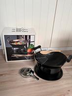 Woksetje met spiritus brander., Ophalen of Verzenden, Zo goed als nieuw, Brander, Fondueset