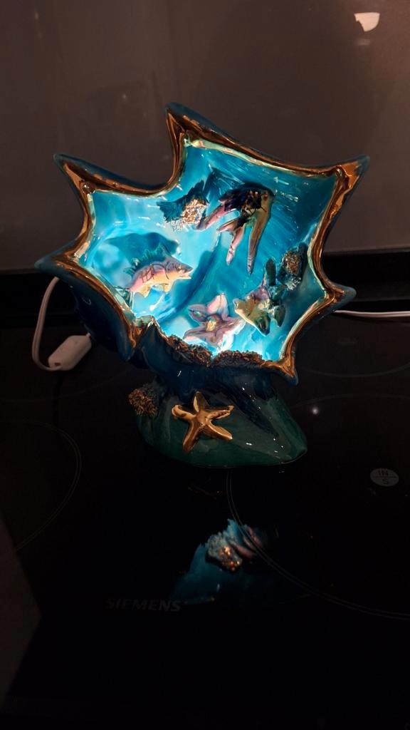 Vallauris Stijl Vissenlamp Jaren 70, Huis en Inrichting, Lampen | Hanglampen, Gebruikt, Minder dan 50 cm, Overige materialen, Ophalen of Verzenden