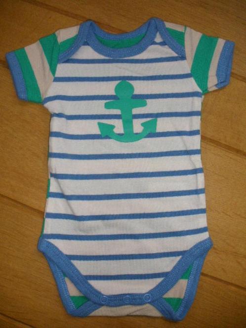HEMA romper ecru blauw groen streep maat 50 / 56 - nieuw -, Kinderen en Baby's, Babykleding | Maat 50, Nieuw, Jongetje of Meisje