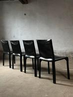4 Cassina CAB 412 Stoelen - Zwart Leer, Ophalen, Gebruikt, Zwart, Leer