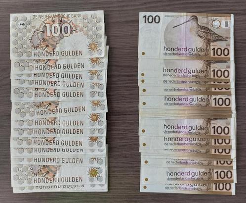 40 biljetten van 100 gulden: 20 x snip en 20 x steenuil, Postzegels en Munten, Bankbiljetten | Nederland, 100 gulden, Ophalen of Verzenden