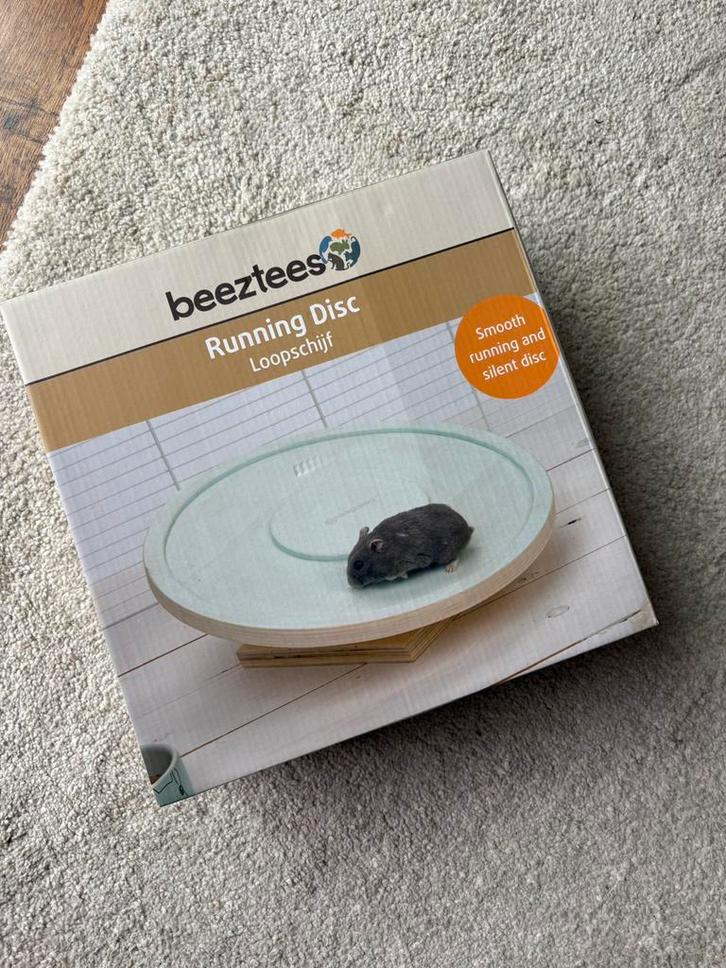 Loopschijf van beeztees, Dieren en Toebehoren, Knaagdieren, Geslacht onbekend, Hamster, Tam