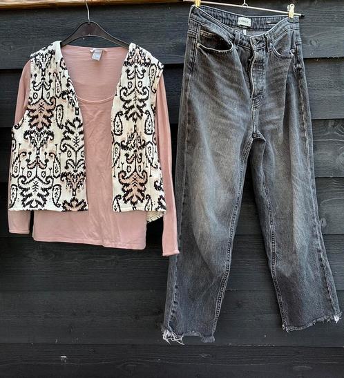Leuke set spijkerbroek en roze wit pastel M/38, Kleding | Dames, Dames-kledingpakketten, Zo goed als nieuw, Maat 38/40 (M), Ophalen of Verzenden