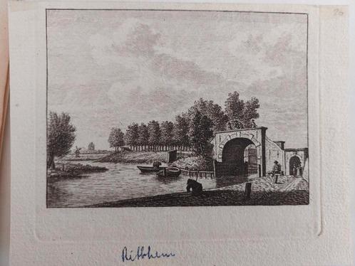 360 / De Lemster Waterpoort te Sloten Originele gravure 1790, Antiek en Kunst, Kunst | Etsen en Gravures, Ophalen of Verzenden